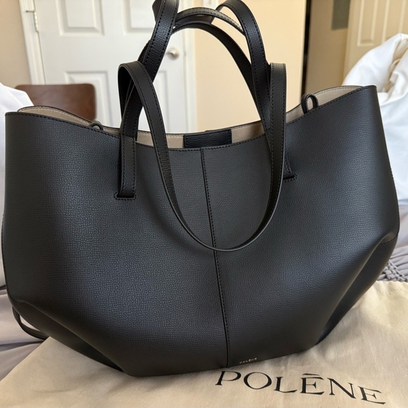 Polene Black Cyme Tote Bag - Picture 1 of 12